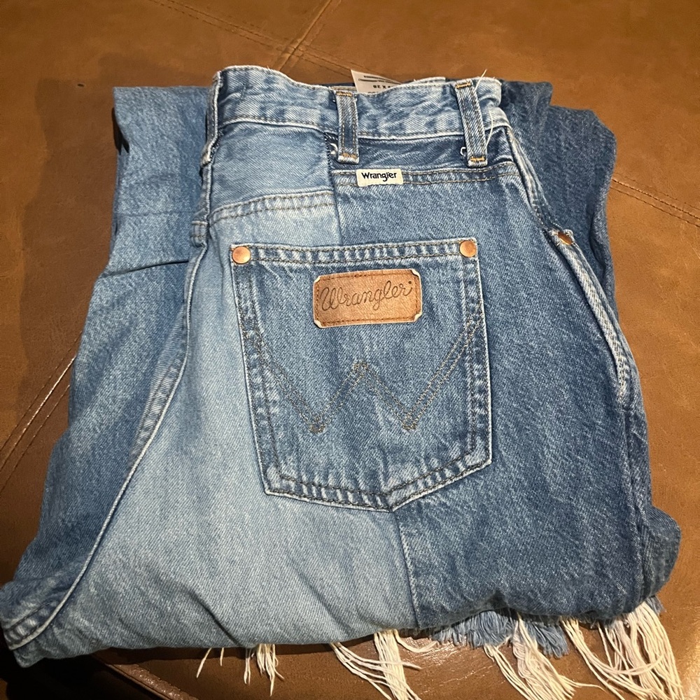 Wrangler wide leg two tone jeans